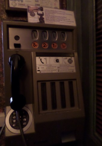 The pension payphone takes patience.